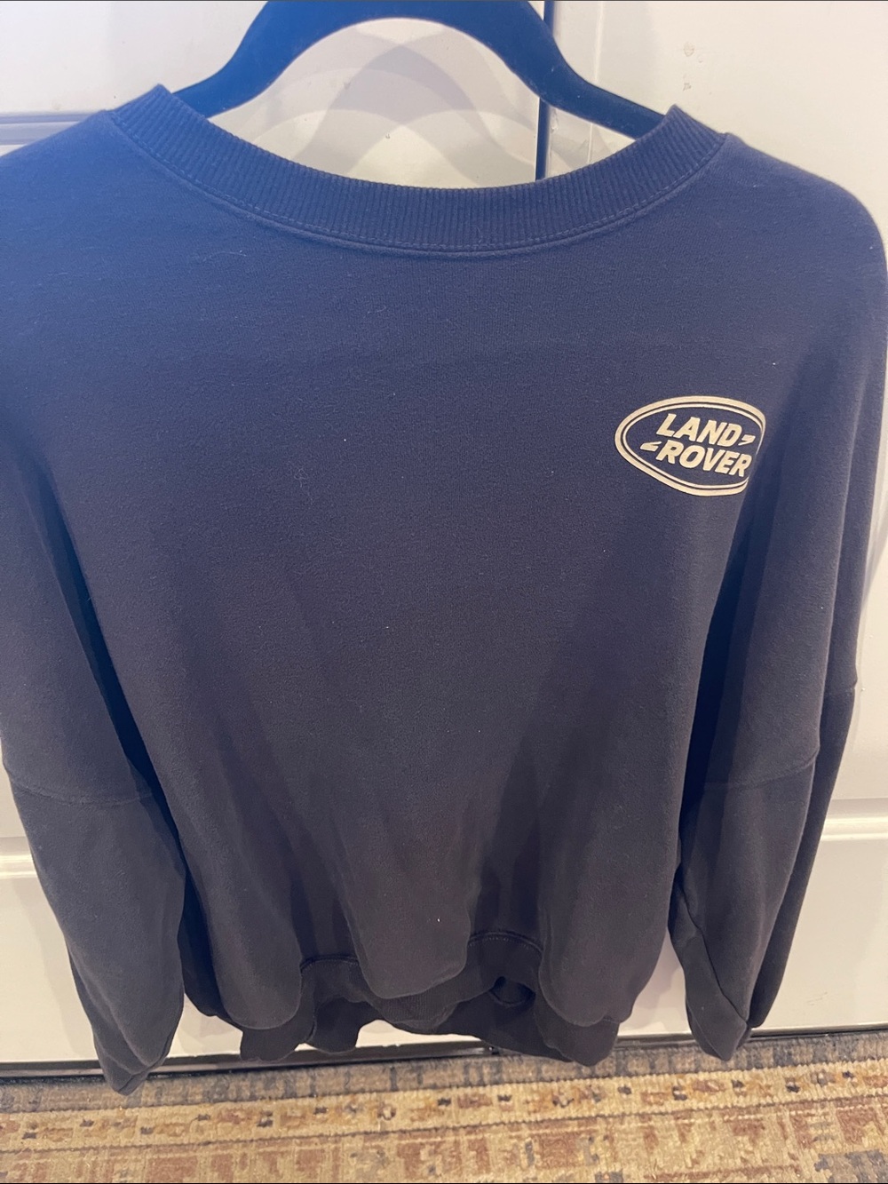 PacSun Navy Crewneck Sweatshirt with Land Rover Logo